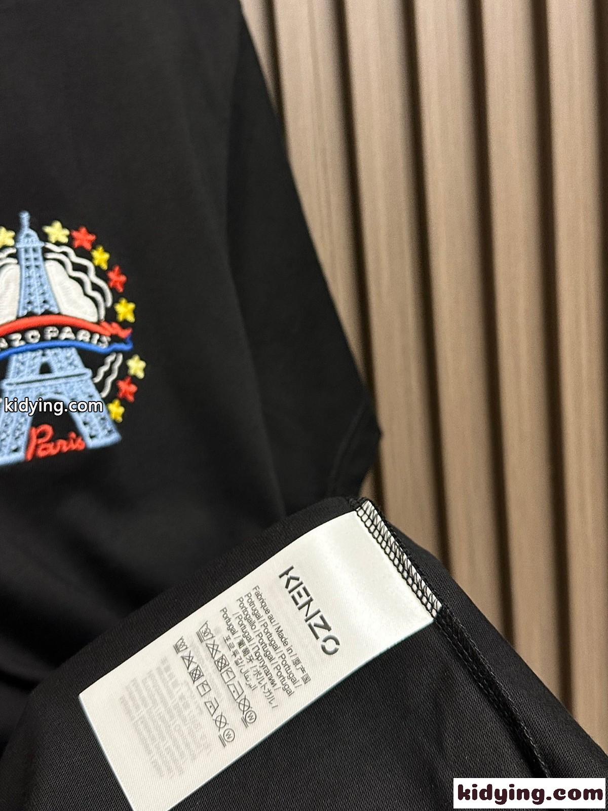 KENZO DRAWN VARSITY エンブロイダリー 半袖Tシャツ ケンゾー tシャツ コピー ブラック-4