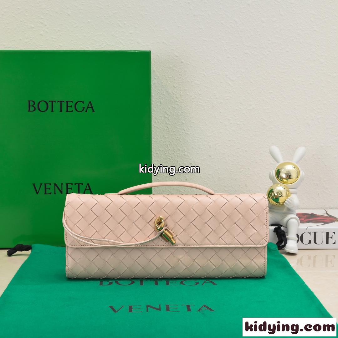 ハンドル付き ロング クラッチバッグ ボッテガ・ヴェネタ バッグ スーパーコピー ピンク-1