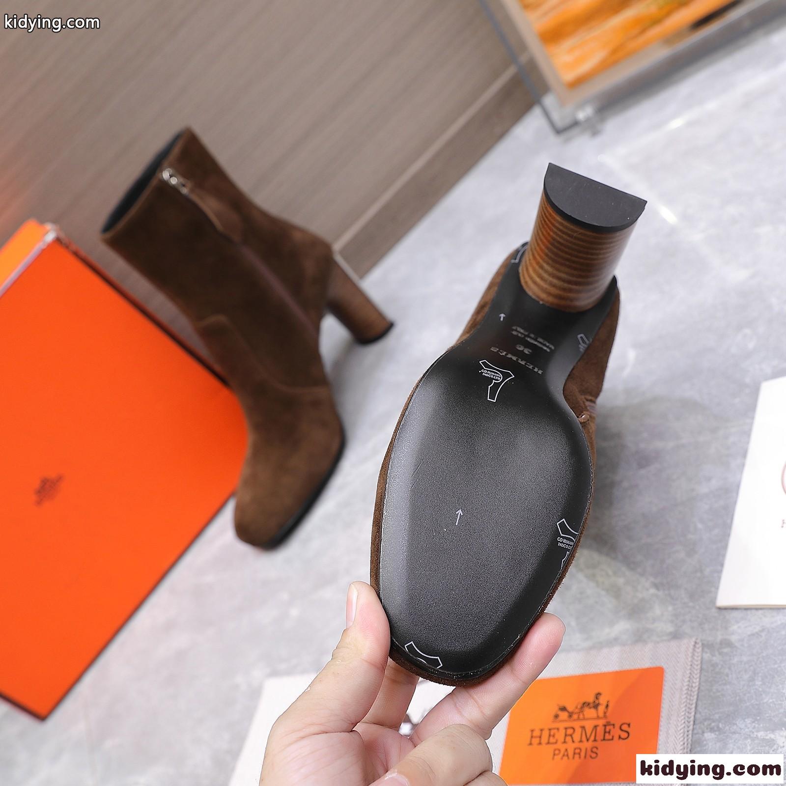 エルメス ブーツ スーパーコピー スエード Lisa ショートブーツ アンクルブーツ コーヒー-3