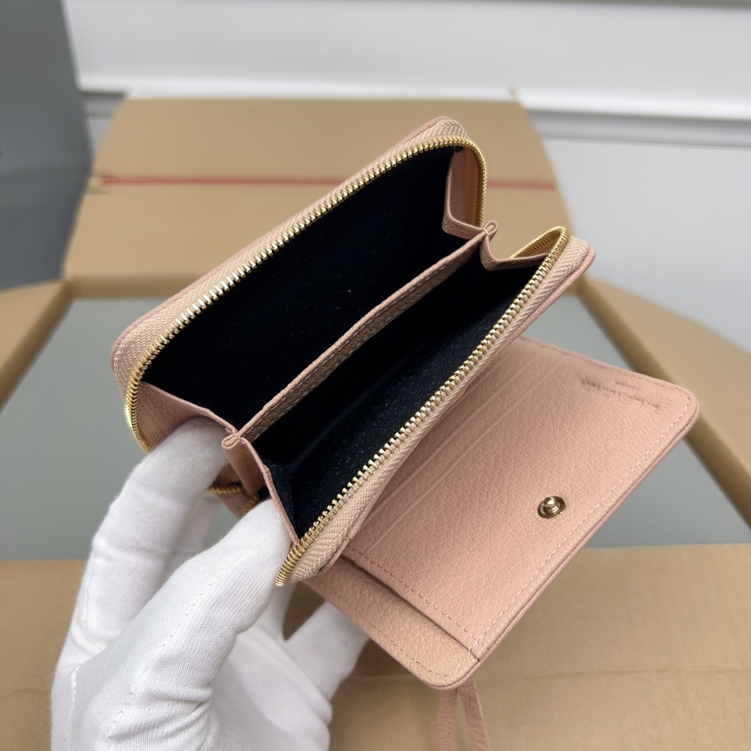 カジュアル グレインレザー コンパクトウォレット バレンシアガ 財布 コピー 二つ折り財布 ローズピンク-6