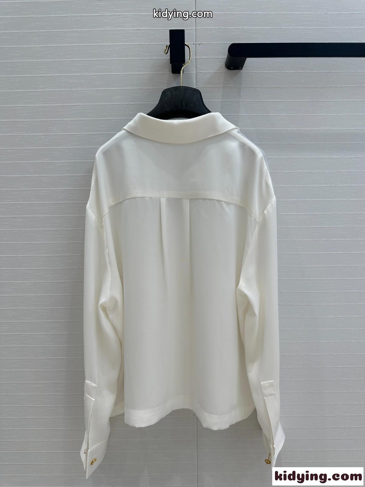 洗練された パジャマ ブラウス ロエベ シャツ コピー レディース トップス ホワイト-4