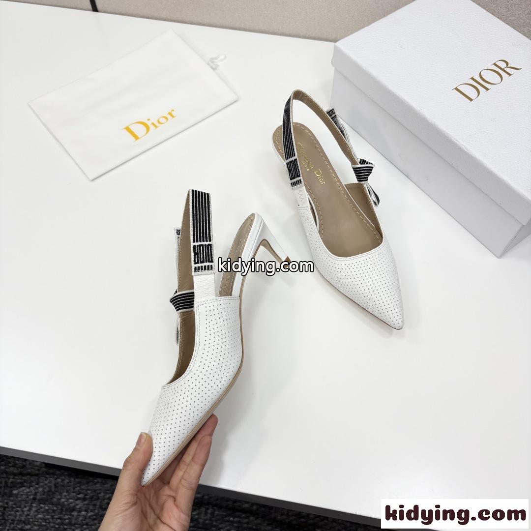 人気 新作 Dior Toujours スリングバックパンプス スーパーコピー ホワイト-4