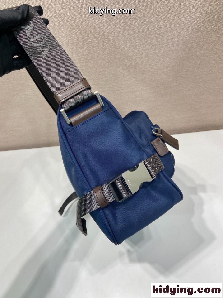 プラダ スピードロック Re-Nylon レザー ショルダーバッグ スーパーコピー ネイビー-2