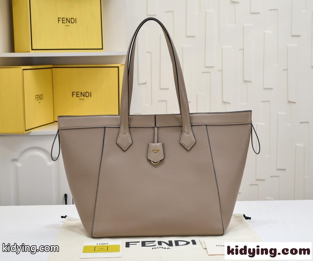 フェンディ バッグ コピー Fendi Origami ラージ グレーレザー 変形バッグ-2