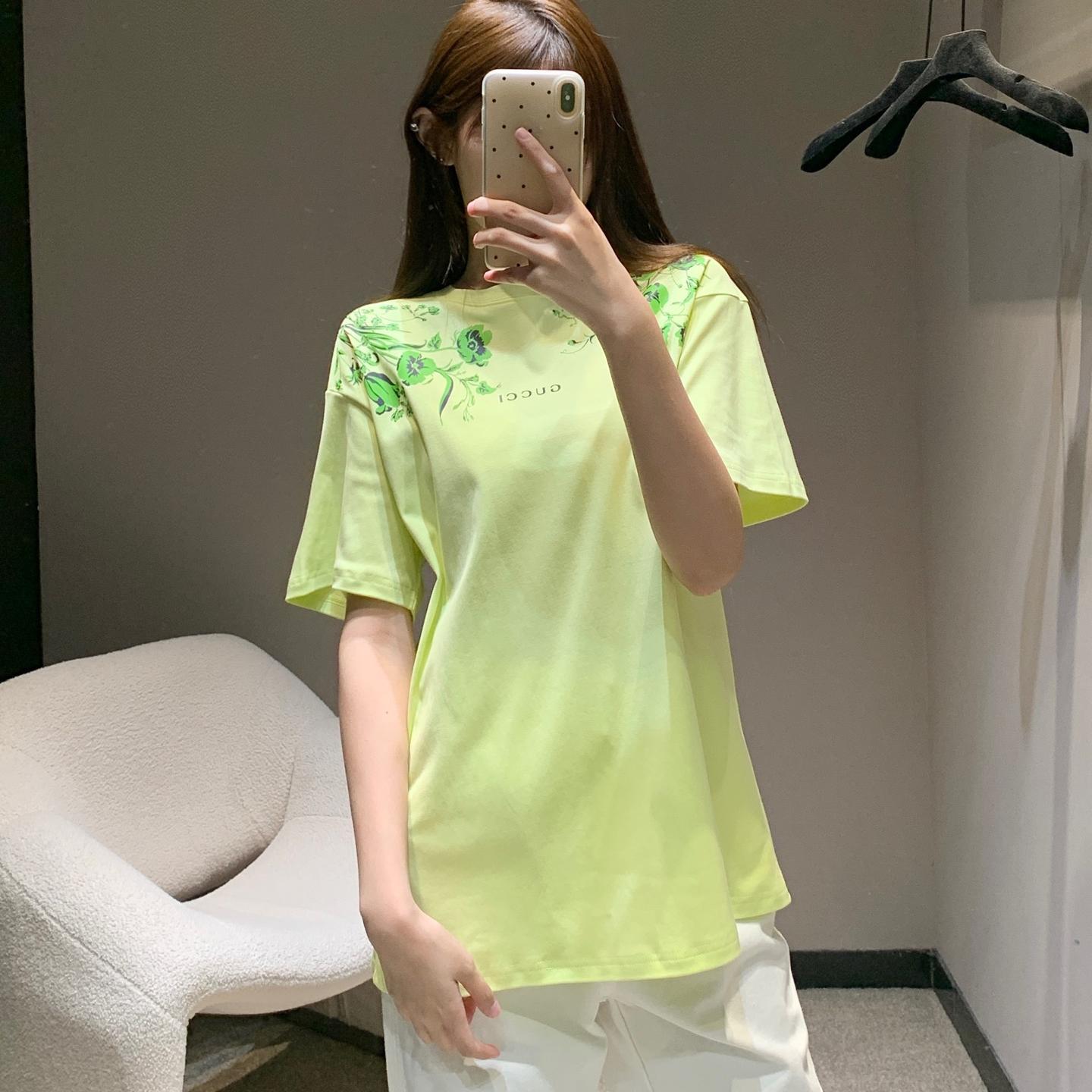 プリント ソフトコットンジャージー Tシャツ グッチ スーパーコピー グリーン-0