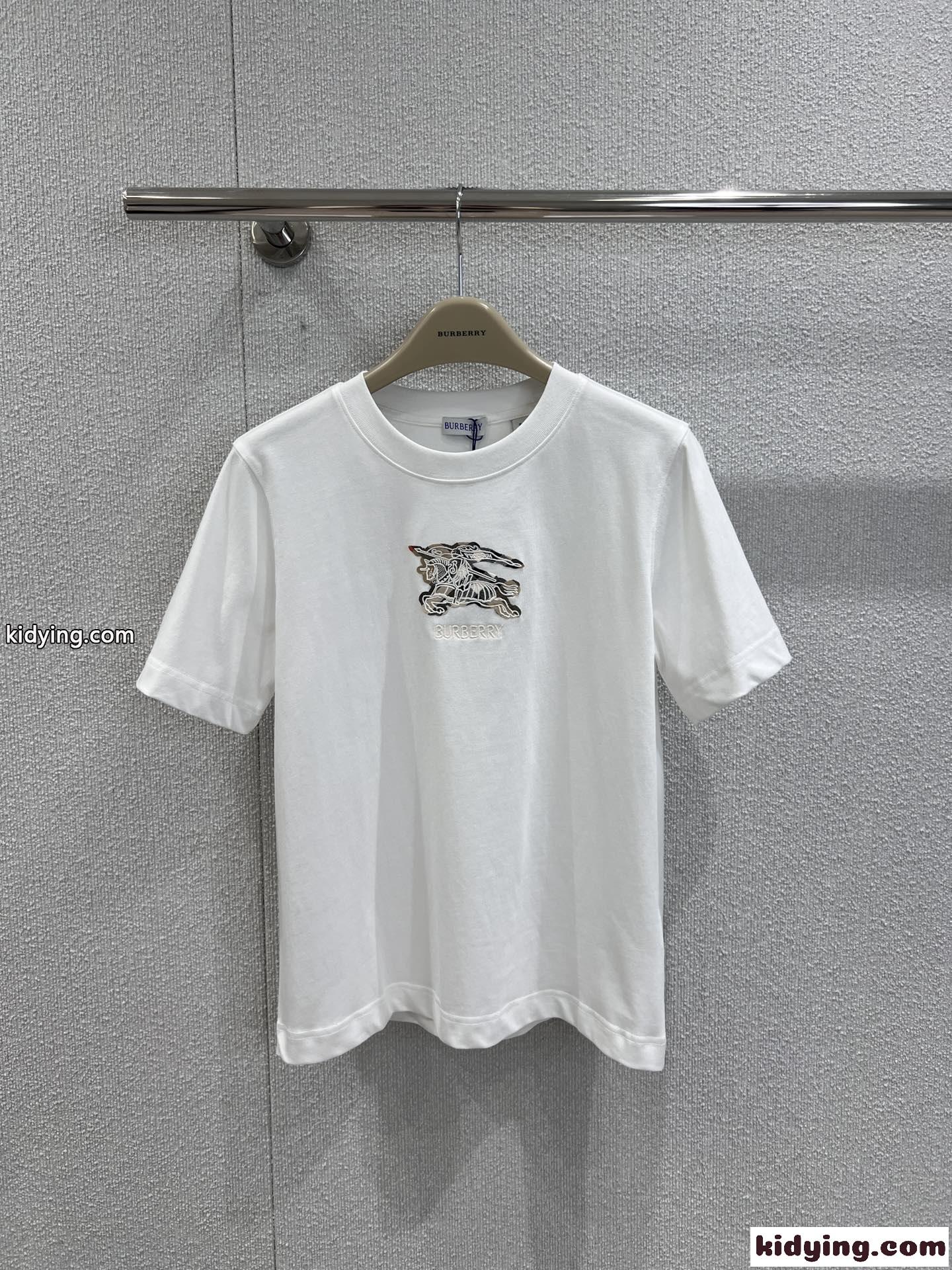 EKD チェック コットンTシャツ バーバリー Tシャツ コピー クルーネック ホワイト-1