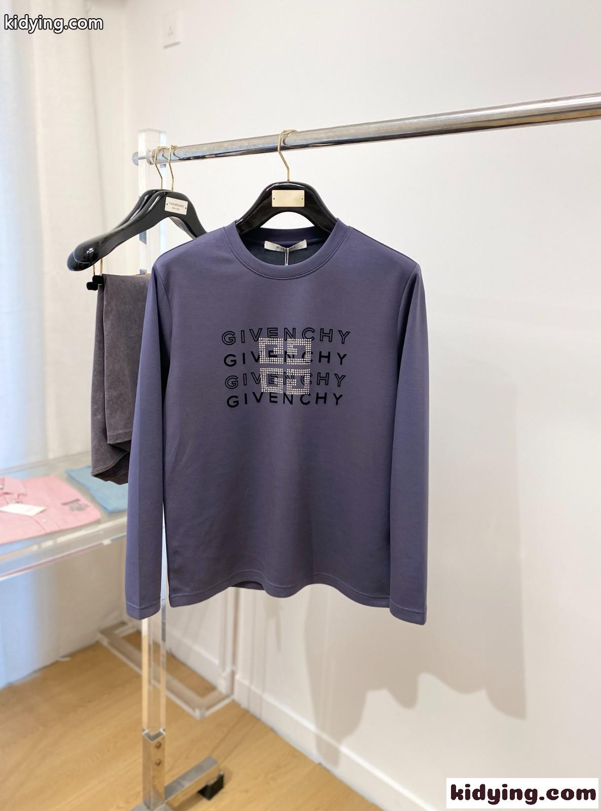 ロゴプリント コットン スウェットシャツ ジバンシィ Tシャツ コピー グレー-0