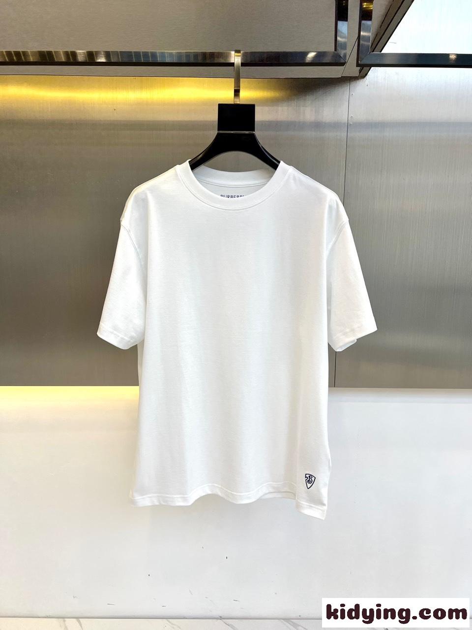 合わせやすい シンプル クルーネック 半袖Tシャツ バーバリー Tシャツ コピー ホワイト-0