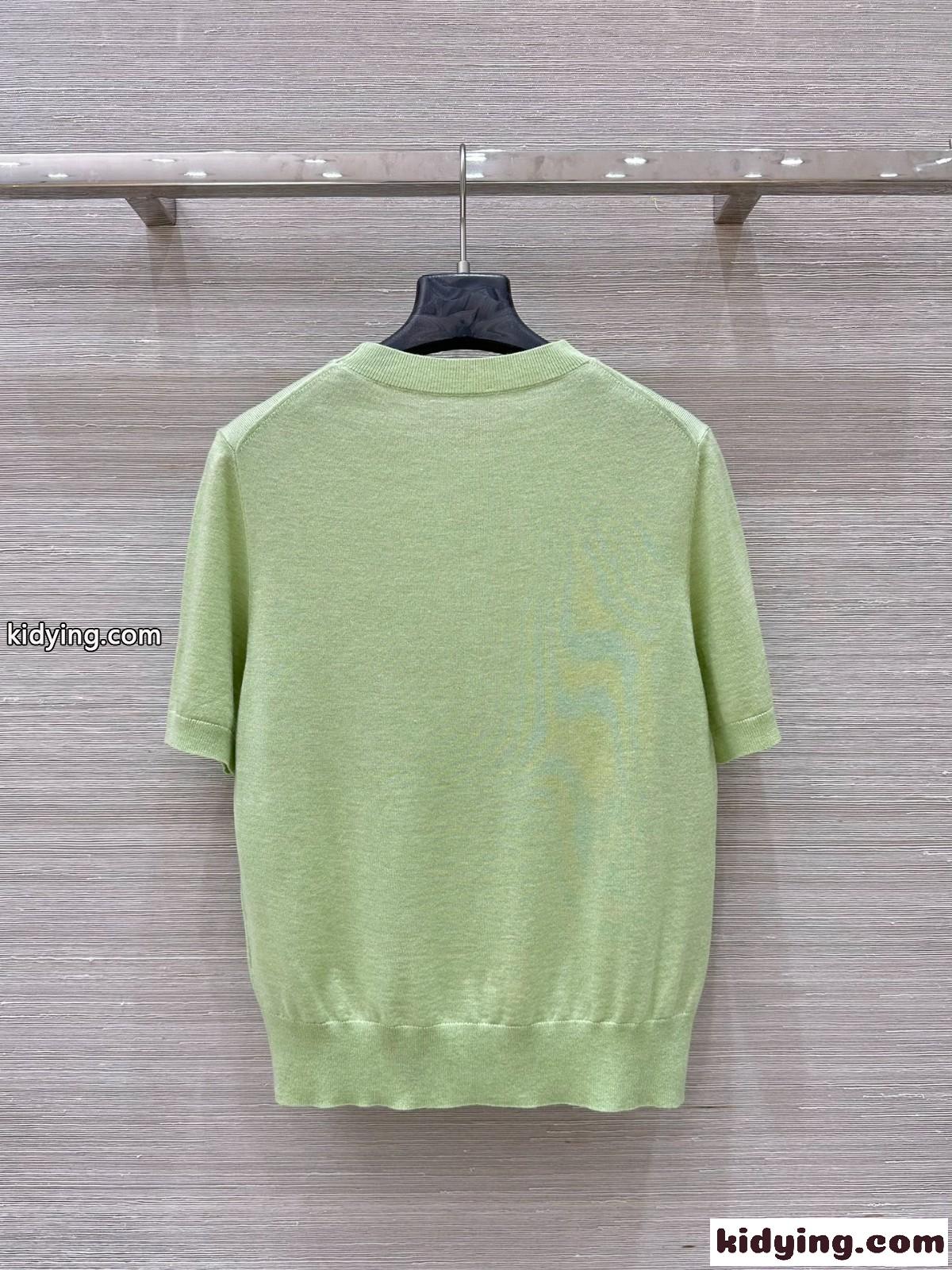 シンプル 半袖 ニットトップス モンクレール ニット コピー グリーン-4