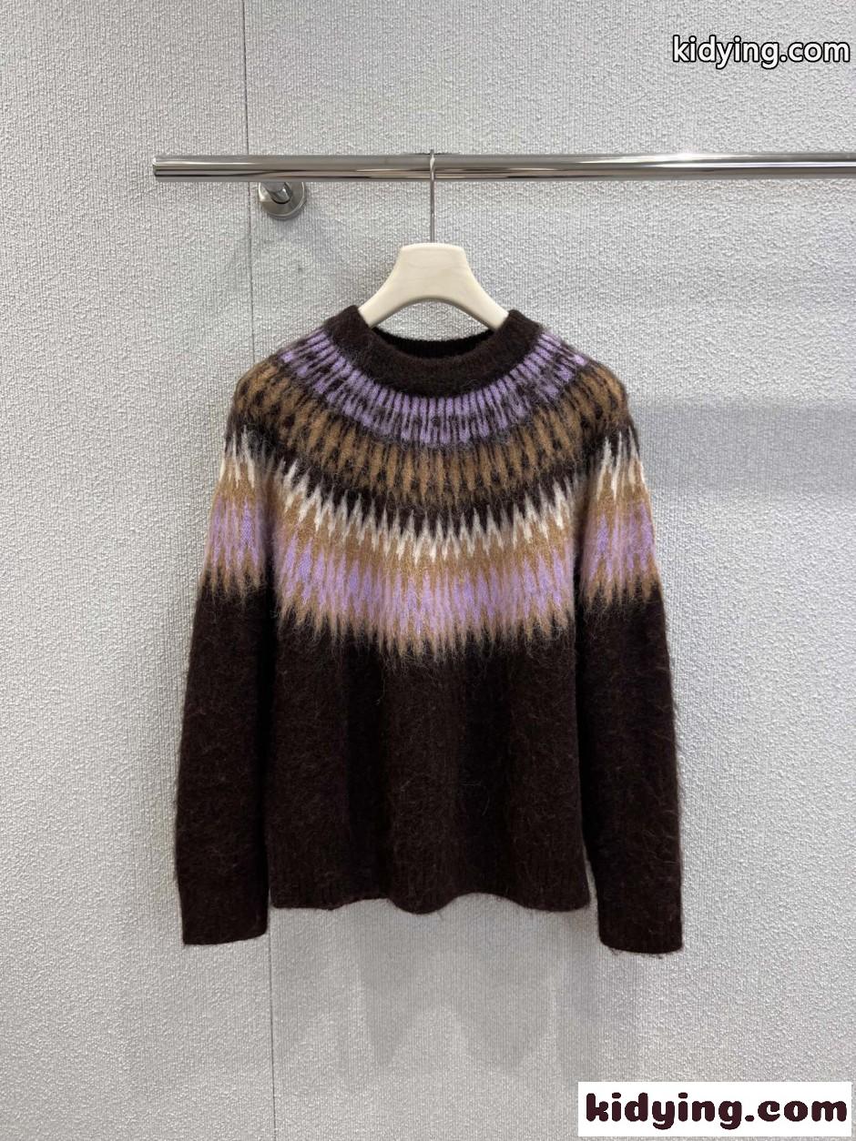 おしゃれ シャネル セーター 偽物 ノルディック柄 カシミヤ プルオーバー-0