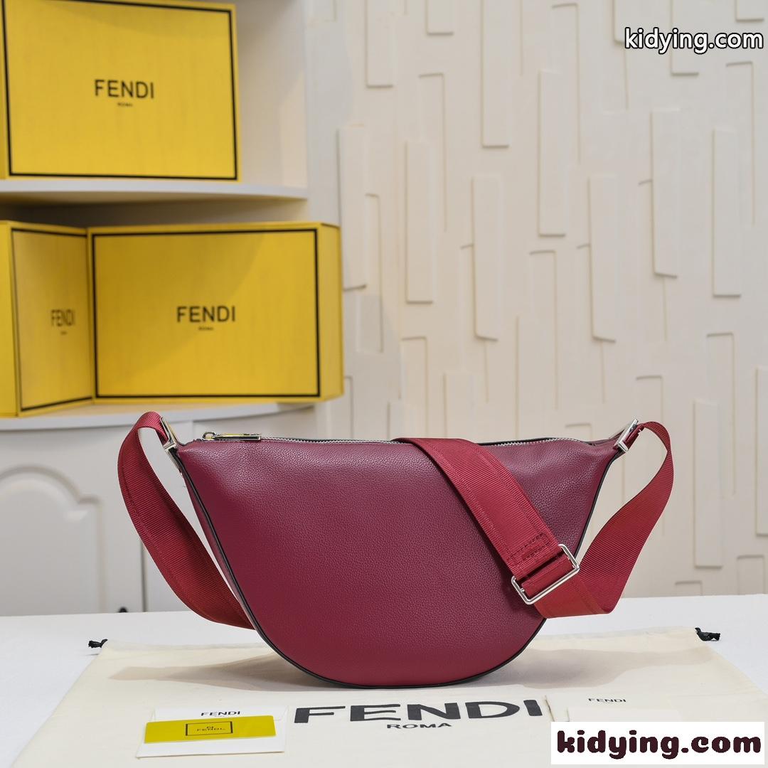 Fendi Roma レザー フェンディ メロン スモール スーパーコピー ショルダーバッグ レッド-0