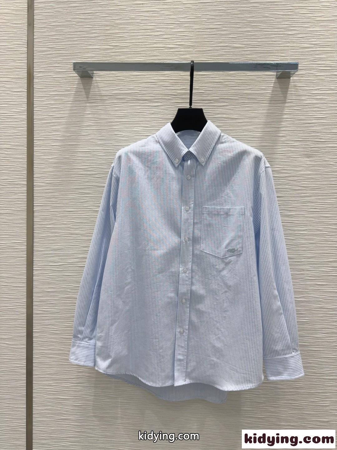 カジュアル ストライプ アレキサンダーワング シャツ コピー 長袖シャツ ブルー-0