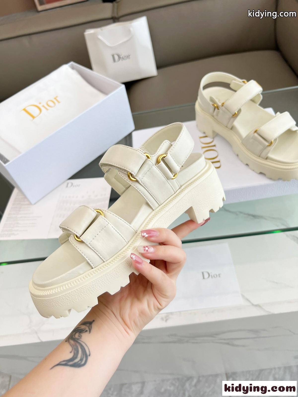 Dioract プラットフォームサンダル クリスチャン・ディオール サンダル コピー ホワイト-4