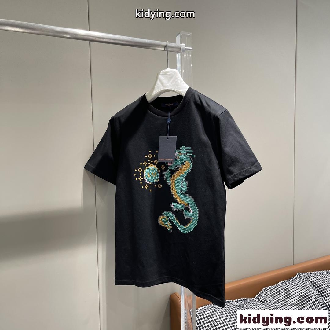 ショートスリーブコットンTシャツ ルイ・ヴィトン Tシャツ コピー-0