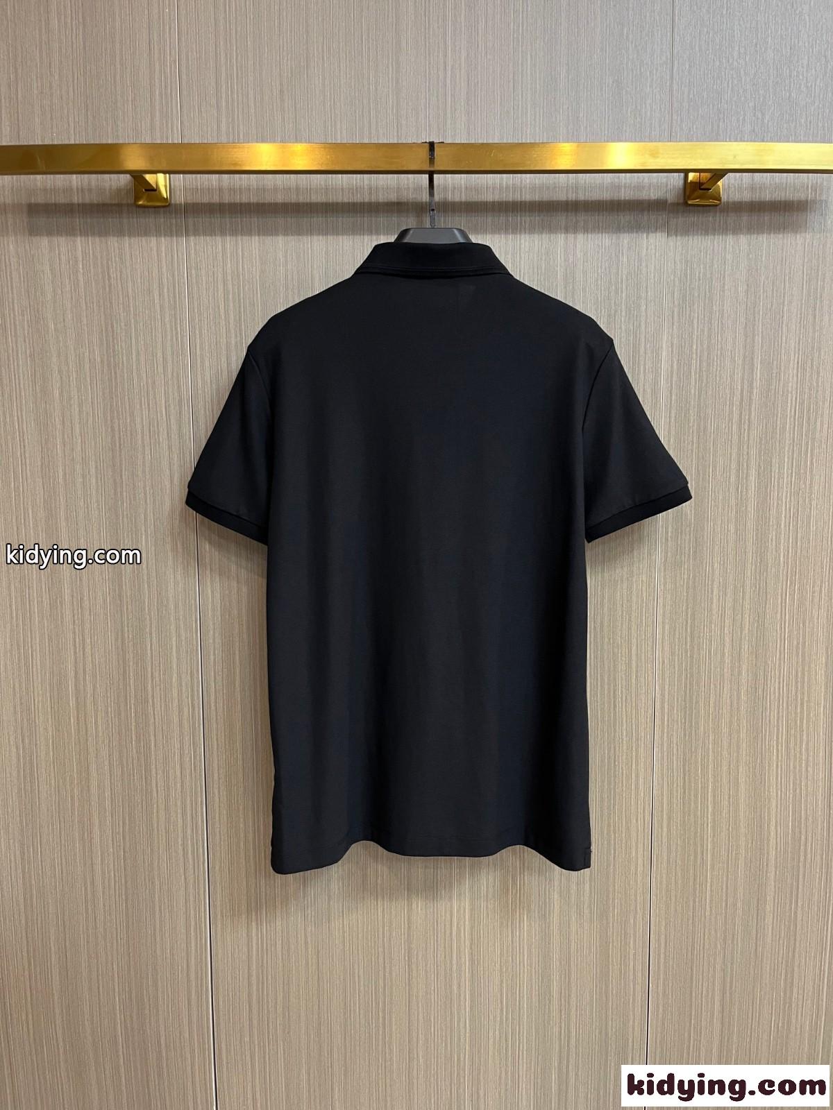 ドルチェ&ガッバーナ 半袖Tシャツ コピー カジュアル 定番 コットンピケ ポロシャツ ブラック-4