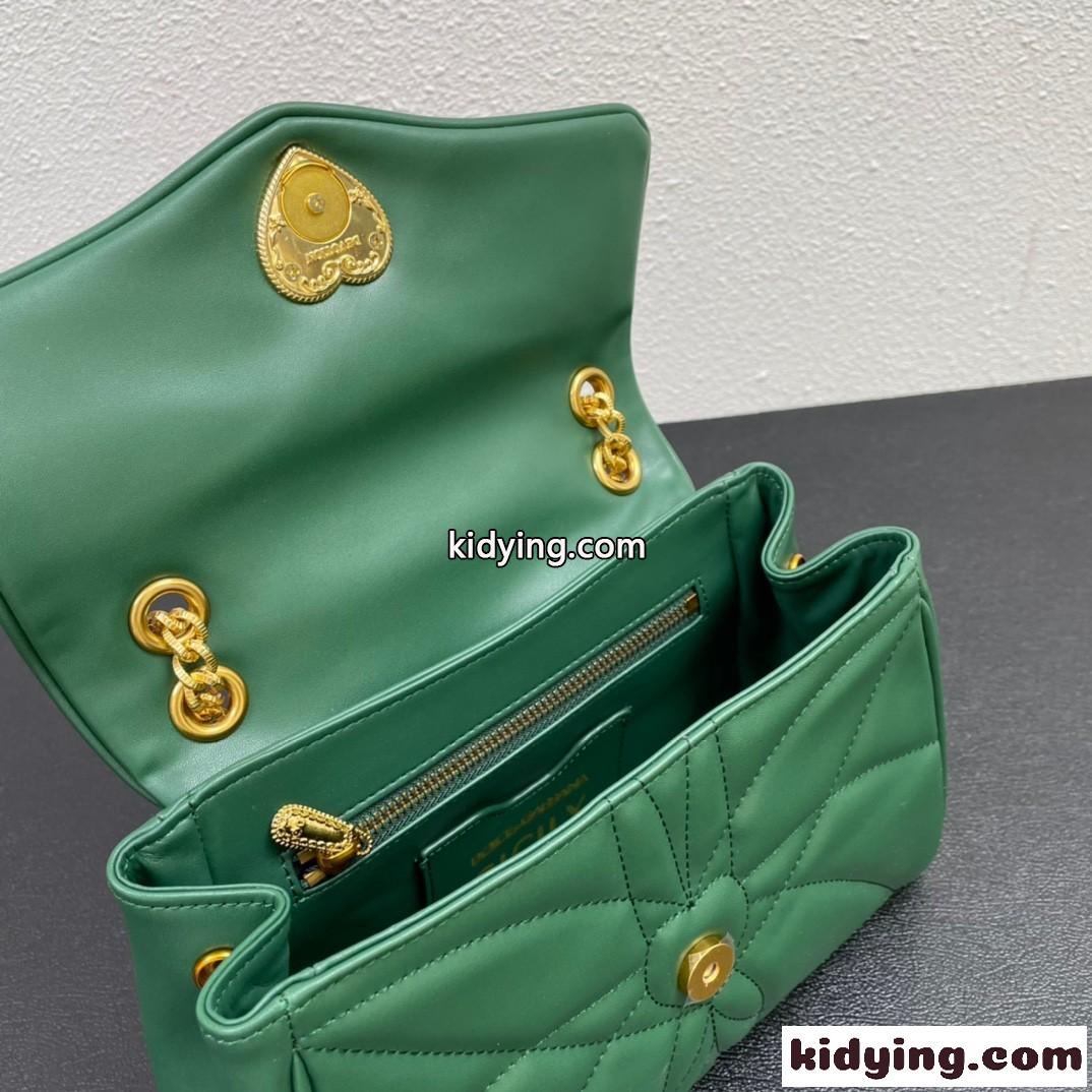 柔らかい レザー ドルチェ&ガッバーナ バッグ コピー チェーン ショルダーバッグ カジュアル エレガント グリーン-4