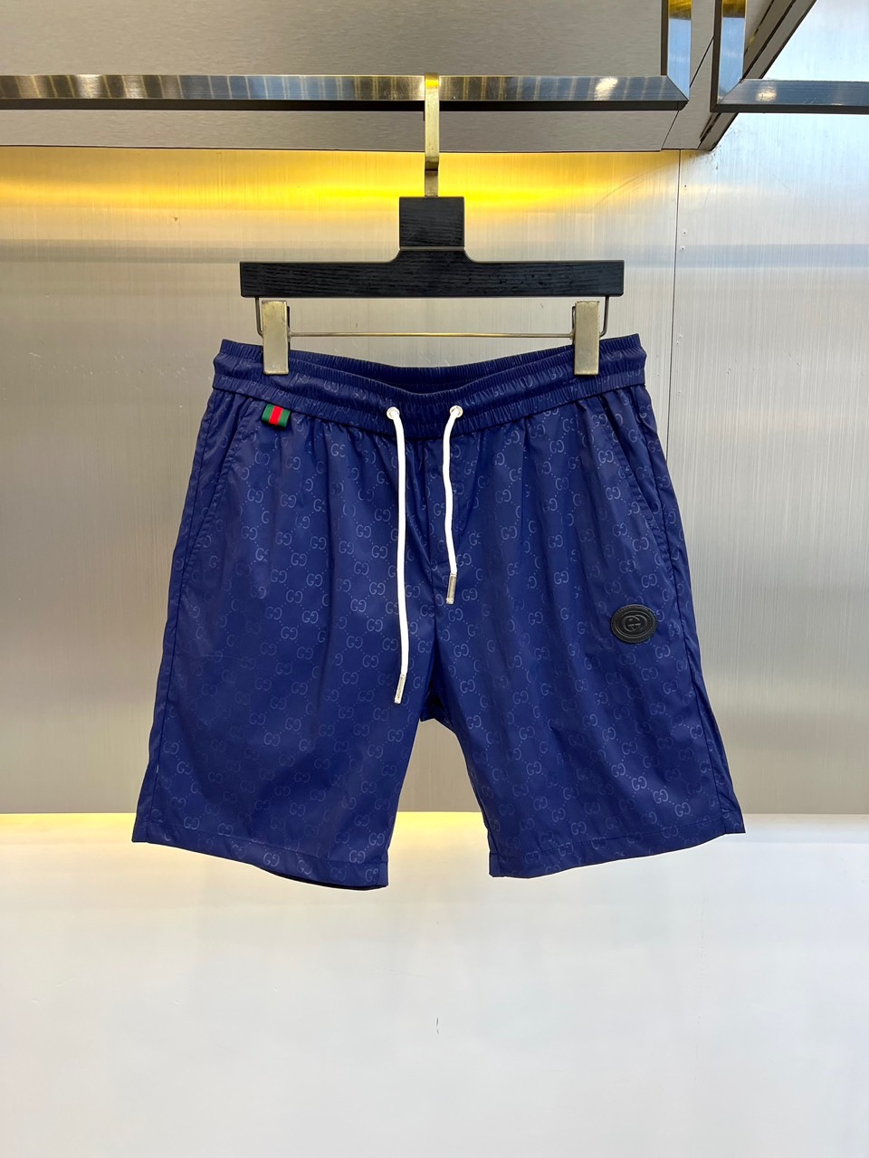 上品 おしゃれ GGジャガード グッチ パンツ コピー メンズ ショートパンツ ブルー-2