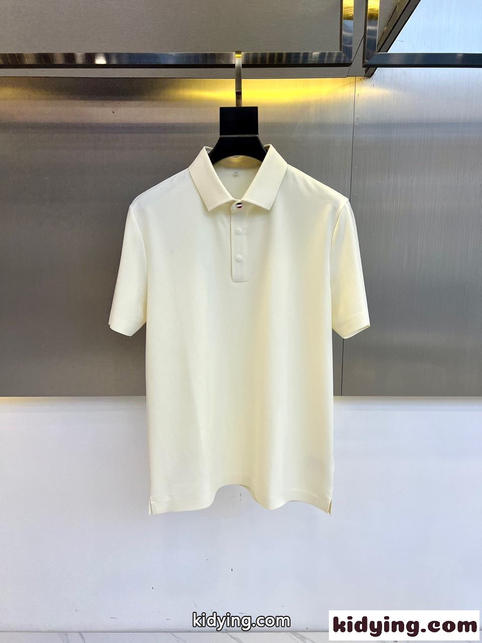 シンプル 上品 快適 半袖ポロシャツ トムブラウン Tシャツ スーパーコピー ベージュ-0