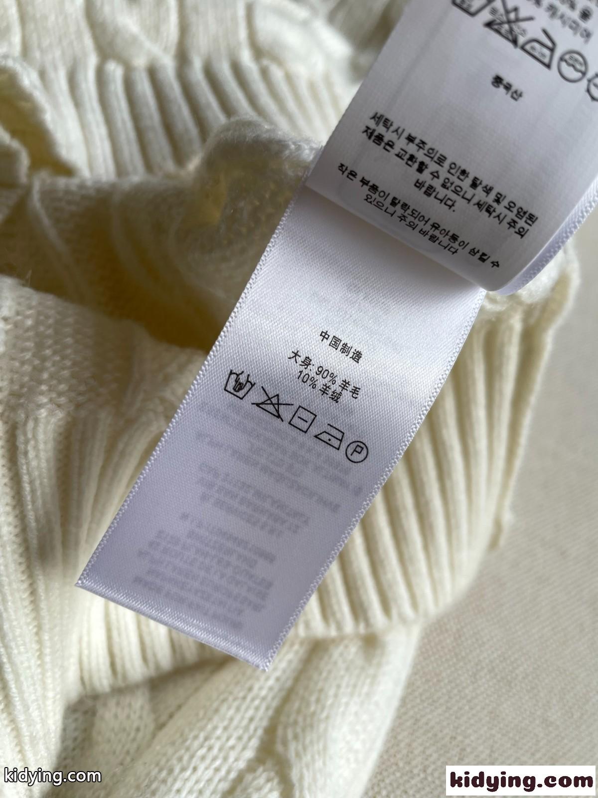不動の人気 ロゴ刺繍 ケーブル編み ラルフローレン セーター 偽物 クルーネック ホワイト-4