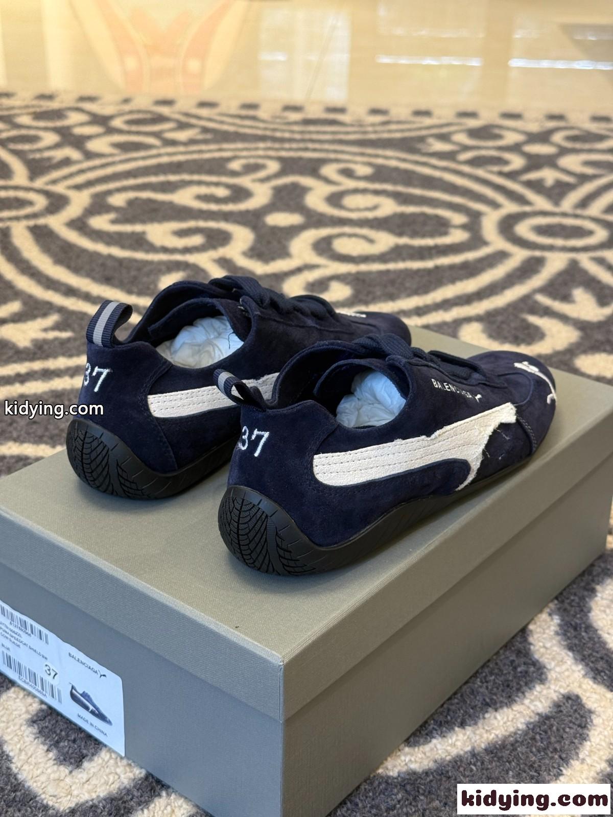 BALENCIAGA × PUMA スエード スピードキャット スニーカー スーパーコピー ネイビー-0