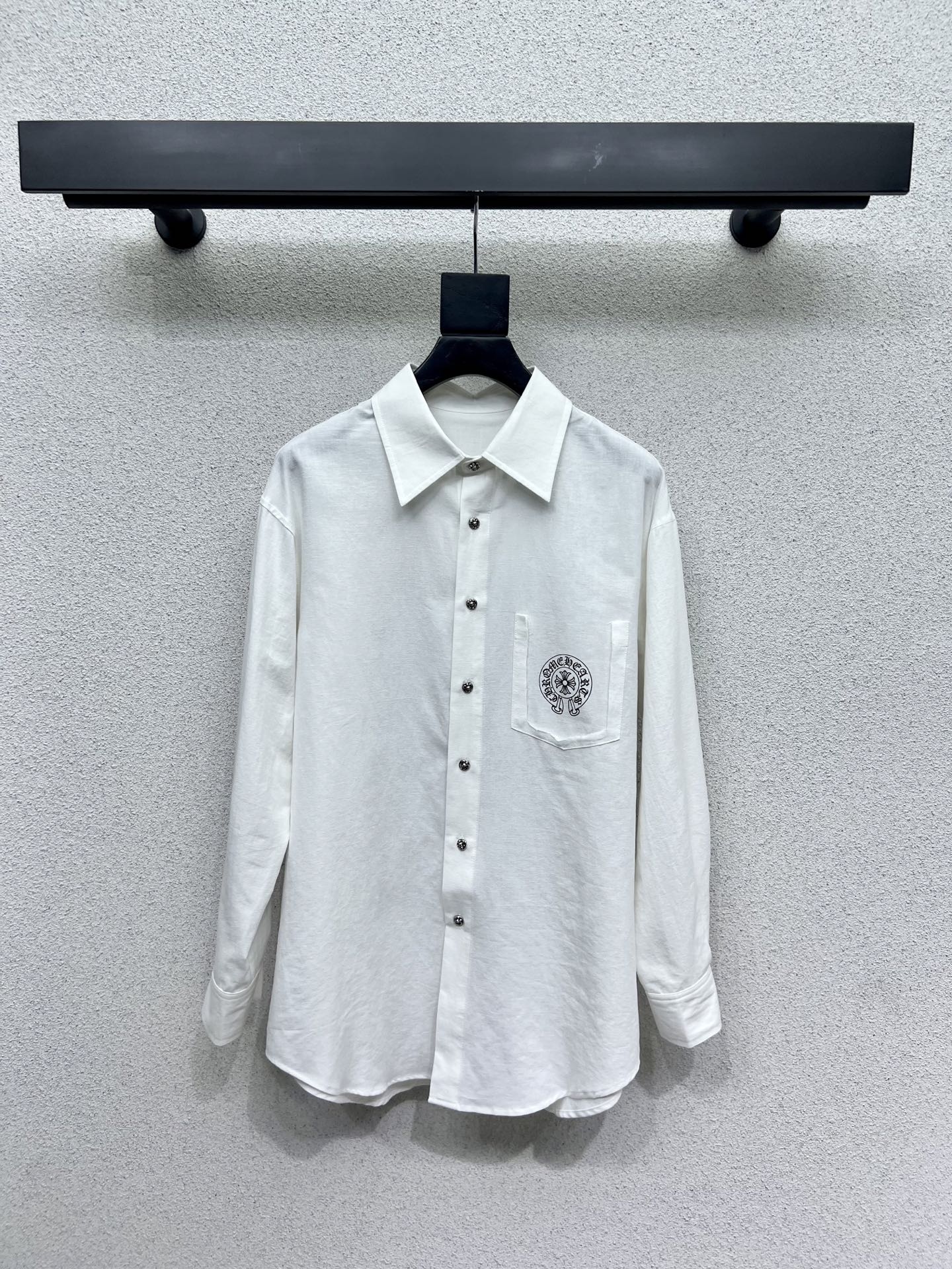 洗練された カジュアル リネンシャツ クロムハーツ シャツ 偽物-1