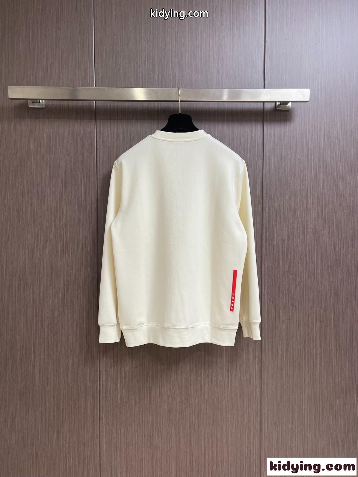 プラダ Tシャツ コピー 定番 カジュアル スウェットシャツ ホワイト-1