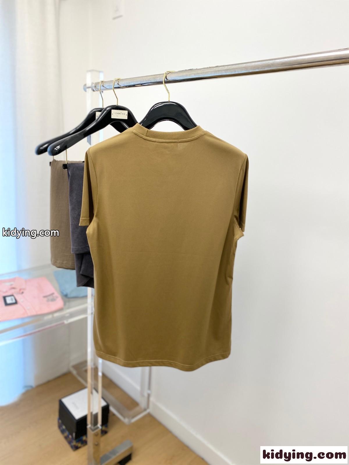 カジュアル 合わせやすい コットンTシャツ ドルチェ&ガッバーナ 半袖Tシャツ コピー カーキ-4