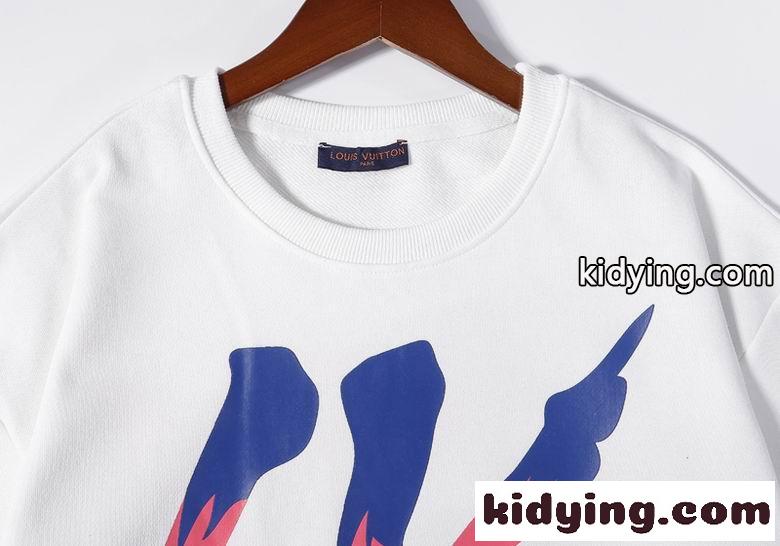 カジュアル ファッション プリント クールネック 長袖 ルイ・ヴィトン Tシャツ コピー プルオーバー ホワイト ブラック-4
