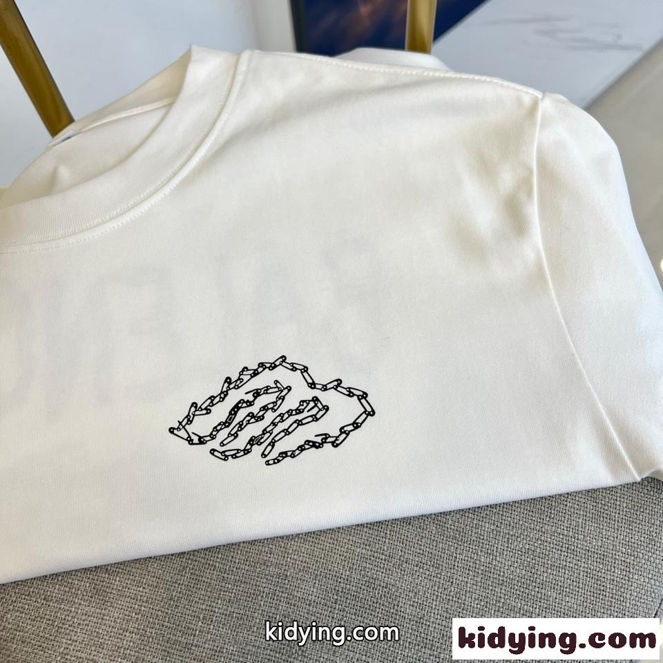 目を引く ロゴプリント バレンシアガ Tシャツ 偽物 クルーネック コットン ホワイト-2