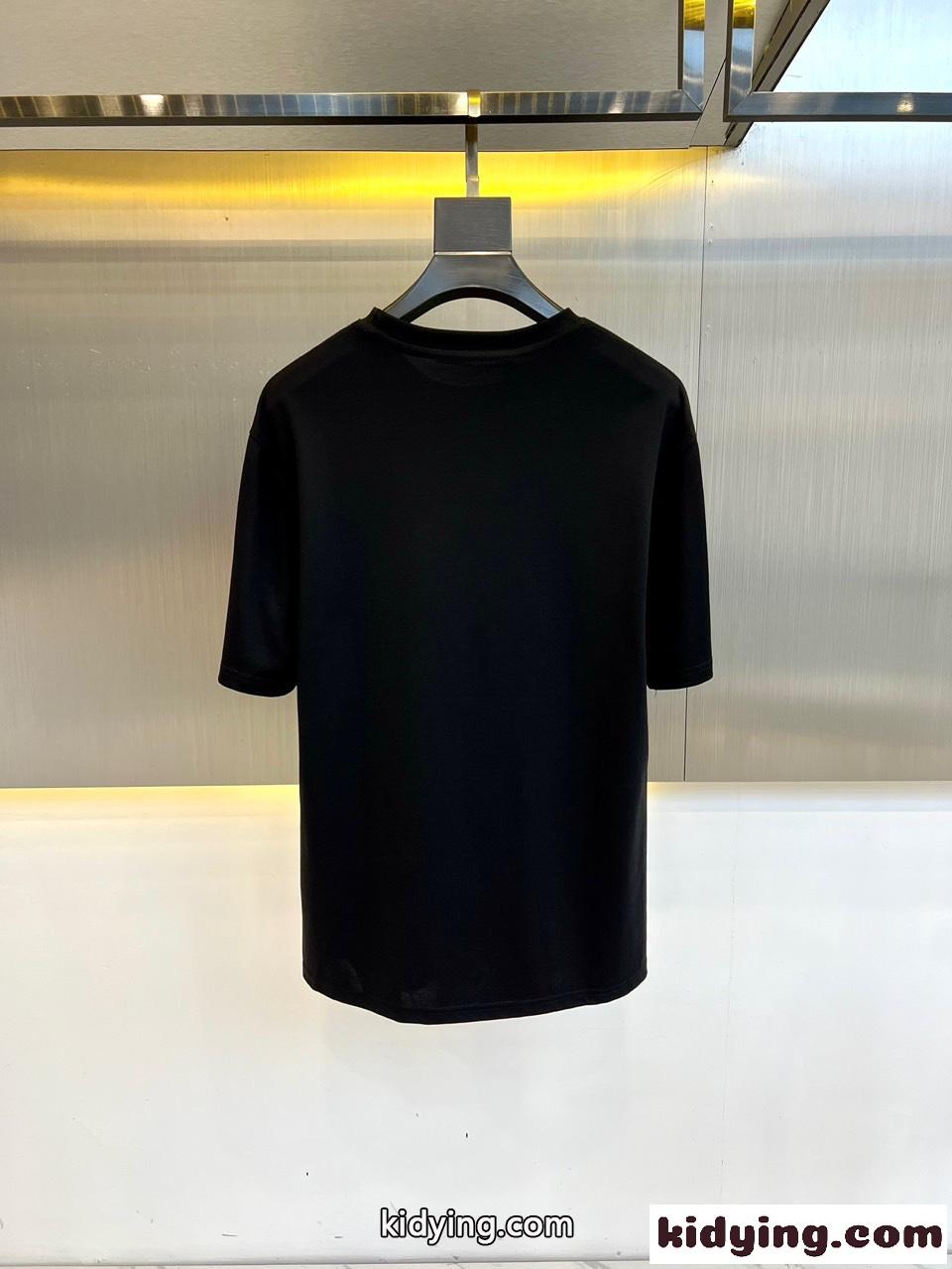 カジュアル ロゴ クルーネック 半袖Tシャツ ジバンシィ Tシャツ コピー ブラック-3