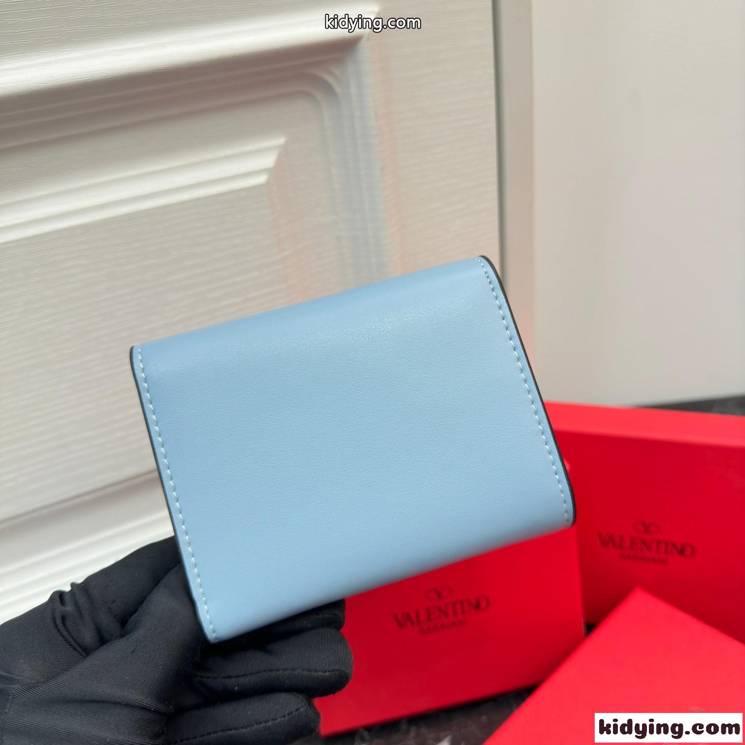 ロコ カーフスキン スモール ウォレット ヴァレンティノ 財布 コピー ブルー-2
