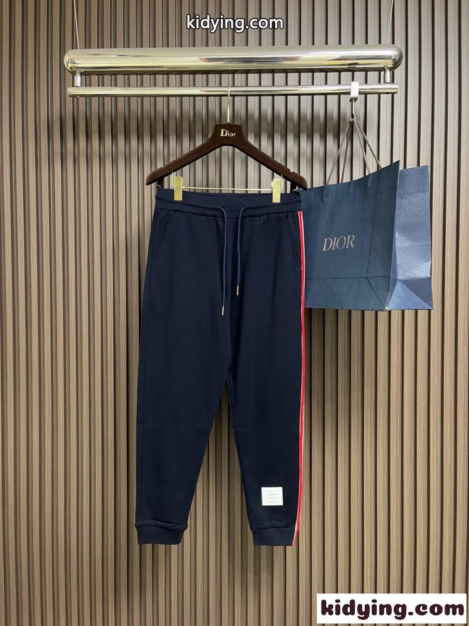カジュアル サイドライン スウェットパンツ トムブラウン パンツ 偽物 ネイビー-0