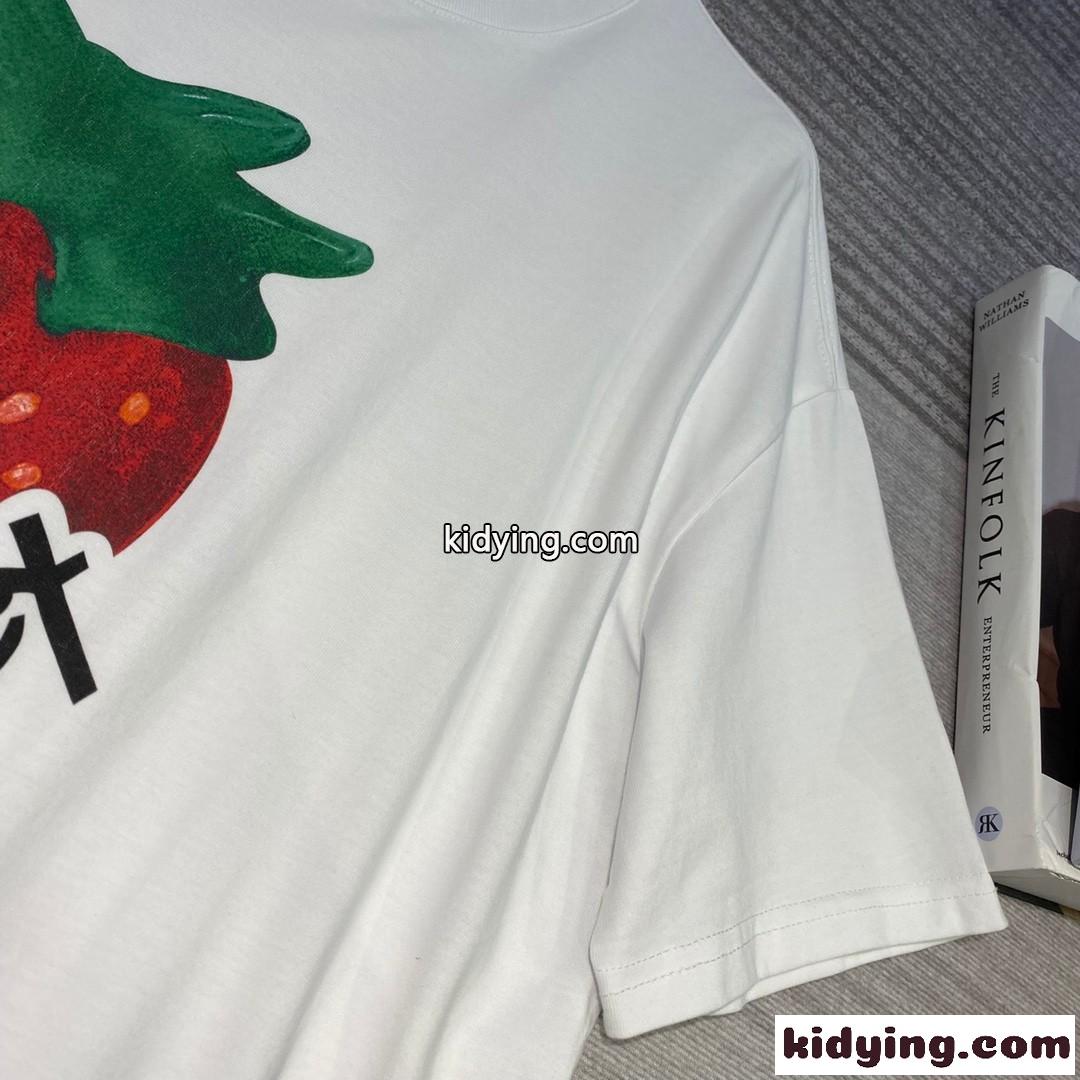 カジュアル 合わせやすい クルーネック コットン ミュウミュウ 半袖tシャツ コピー 可愛い おしゃれ プリント-1