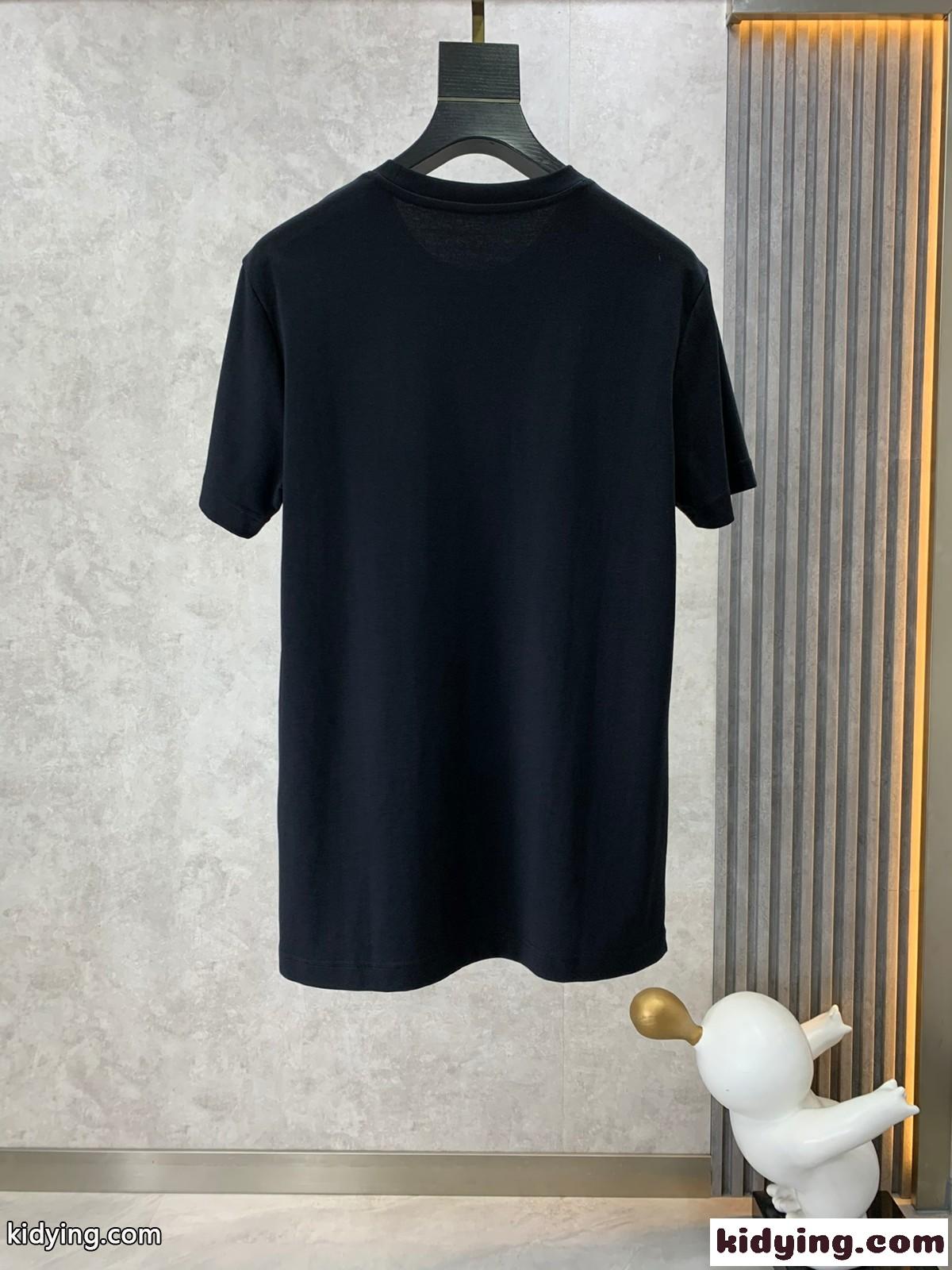 ベーシック おしゃれ クルーネック エルメネジルド・ゼニア Tシャツ コピー 半袖Tシャツ ブラック-0