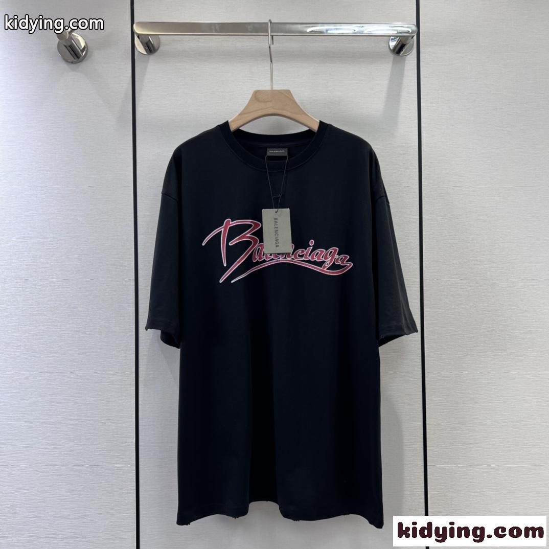 BALENCIAGA ロゴプリント コットンTシャツ バレンシアガ Tシャツ コピー ユニセックス-1