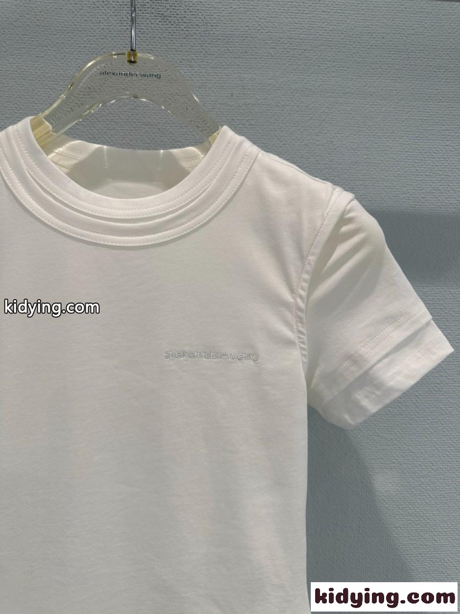 レイヤード風 半袖Tシャツ アレキサンダーワング Tシャツ コピー ホワイト-0