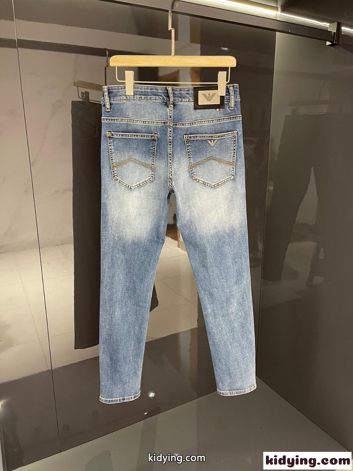 メンズ 定番 人気 デニムパンツ 春夏 ストレッチ アルマーニ ジーンズ コピー ズボン カジュアル スリム 合わせやすい-4