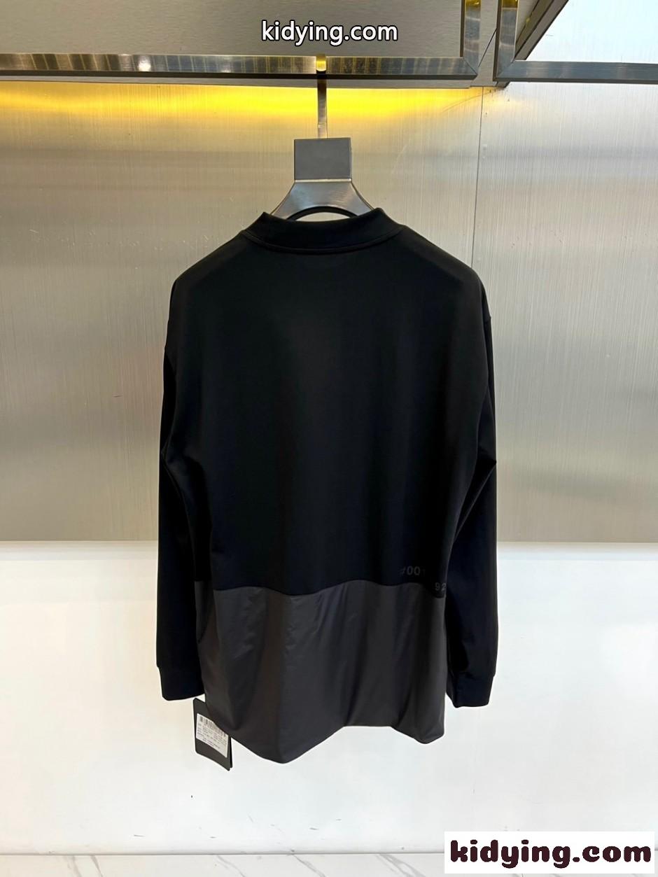 シンプル 合わせやすい 長袖Tシャツ モンクレール Tシャツ 偽物 クルーネック ブラック-4