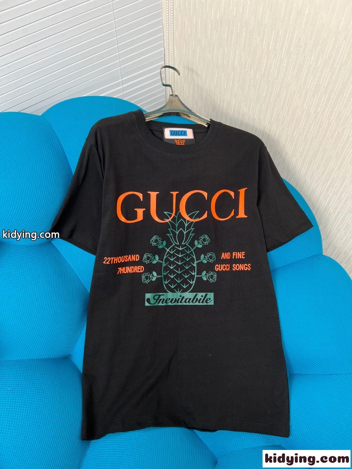 カジュアル ゆったり コットン グッチ 半袖Tシャツ コピー クルーネック おしゃれ トップス 春夏 新作-2