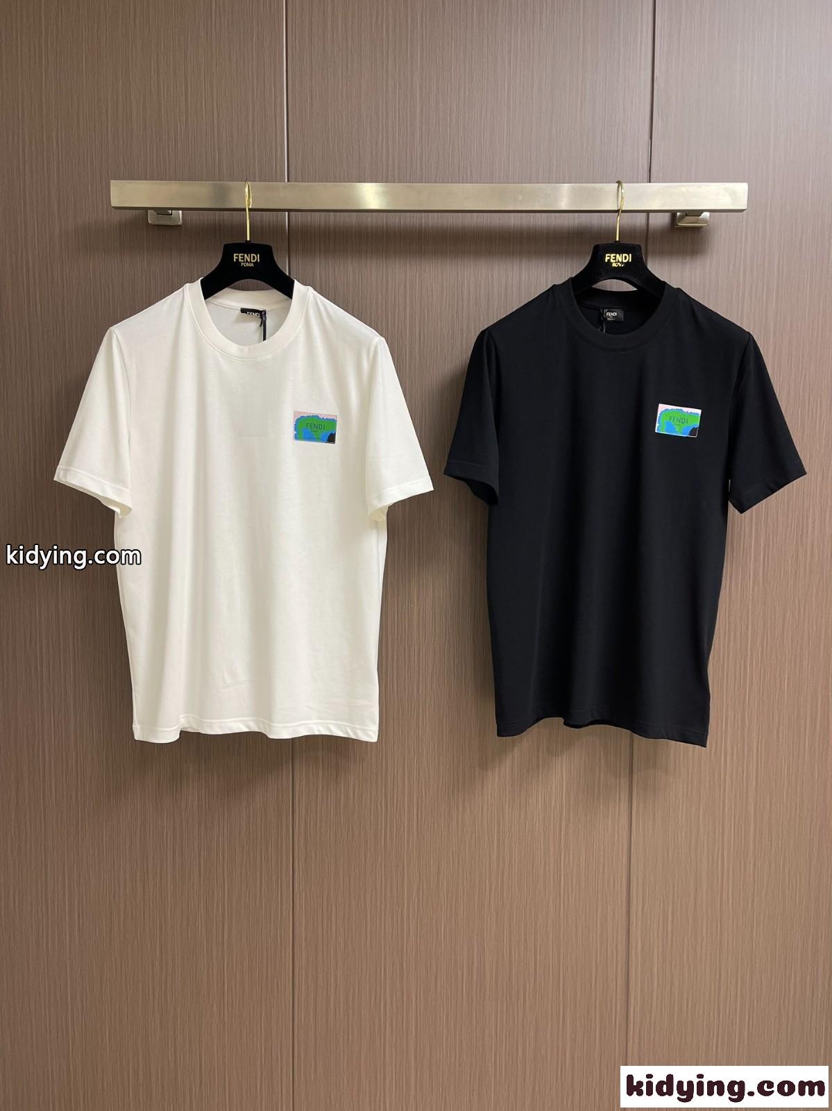 シンプル フェンディ Tシャツ コピー クルーネック コットン 半袖Tシャツ-0