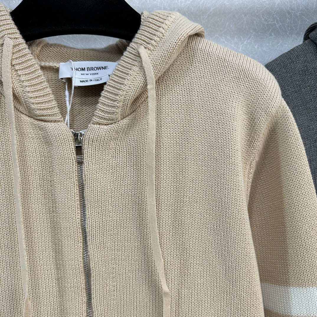 帆船 4BAR ジップアップフーディー トムブラウン ニット コピー パーカー-2