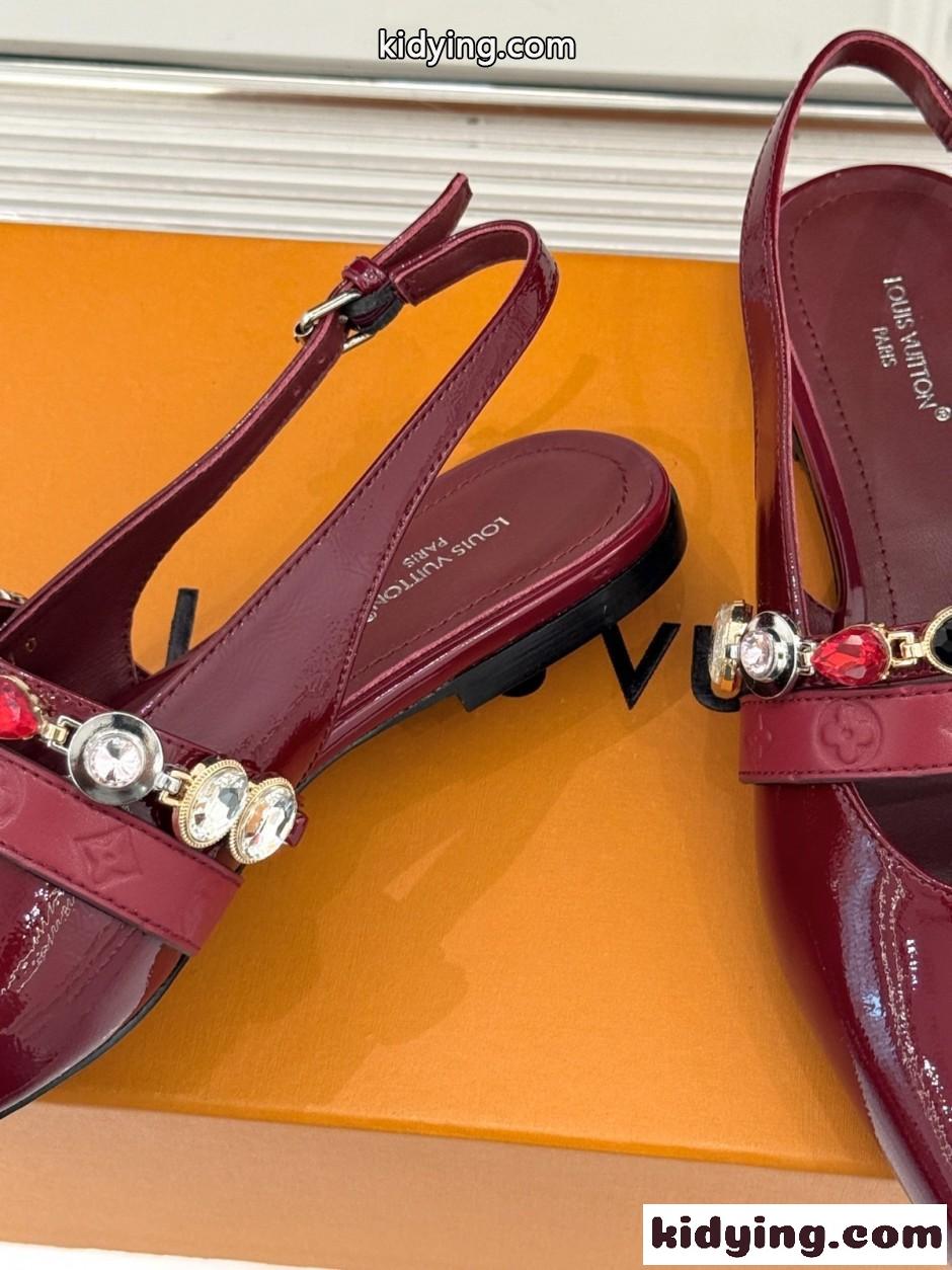 上品 高級感 LV バイブ バレリーナ ルイ・ヴィトン パンプス コピー ボルドー-1