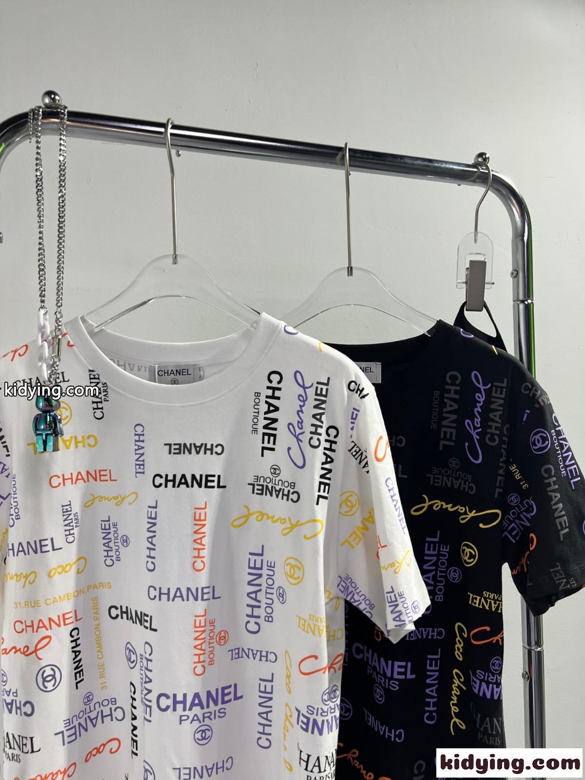 春夏 半袖 コットン トップス ロゴ プリント クルーネック シャネル tシャツ コピー おしゃれ 定番 人気 合わせやすい-1