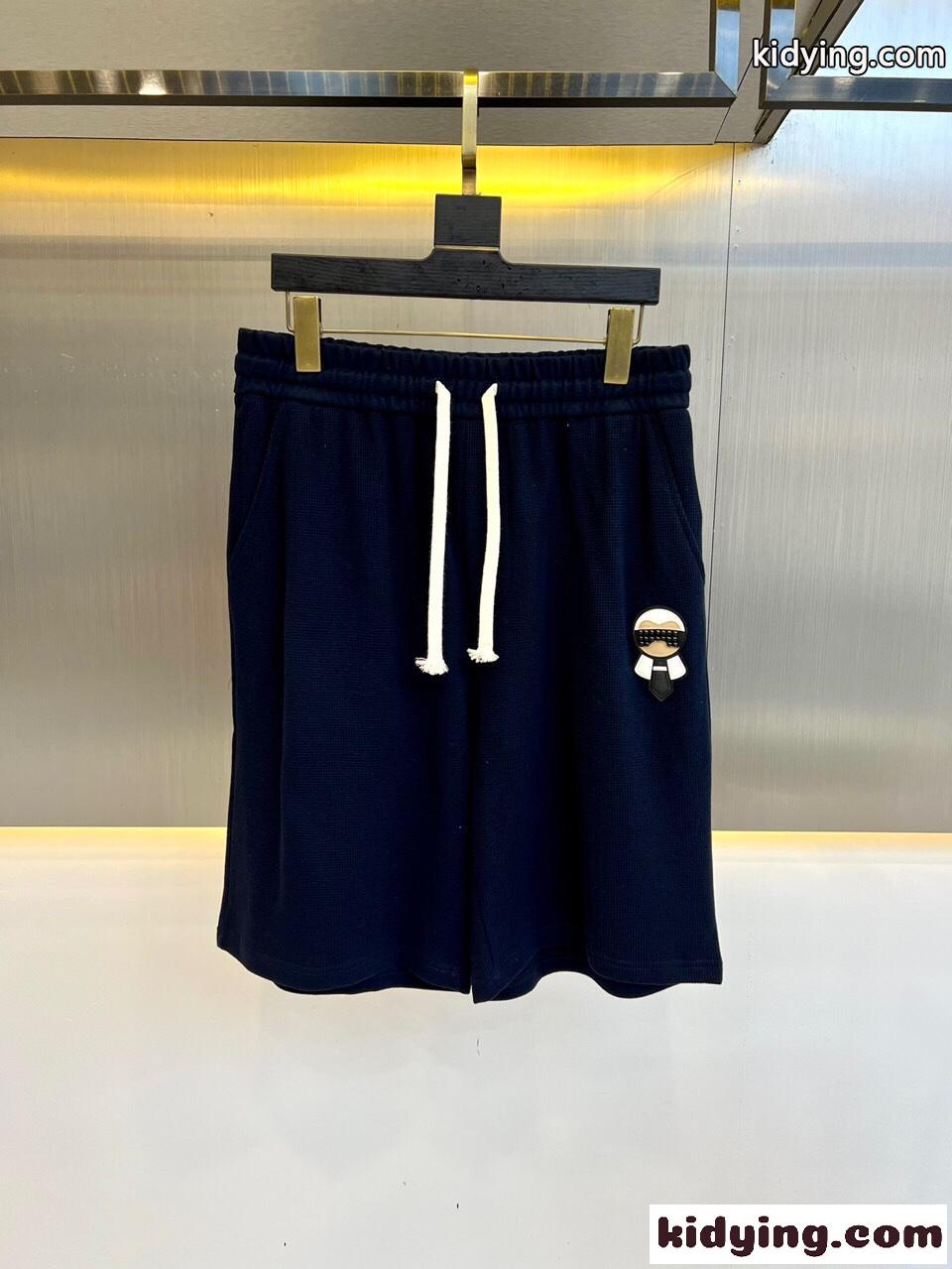 カジュアル ロゴパッチ ショートパンツ フェンディ パンツ コピー ネイビー-0