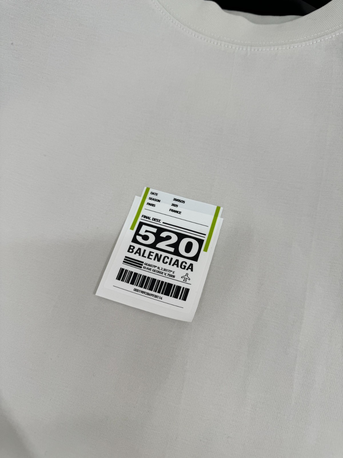 Airport Tag オーバーサイズ半袖Tシャツ バレンシアガ Tシャツ コピー ベージュ-5