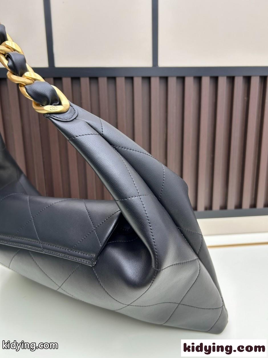 CHANEL◆25K マキシホーボーバッグ シャネル バッグ コピー ブラック-0