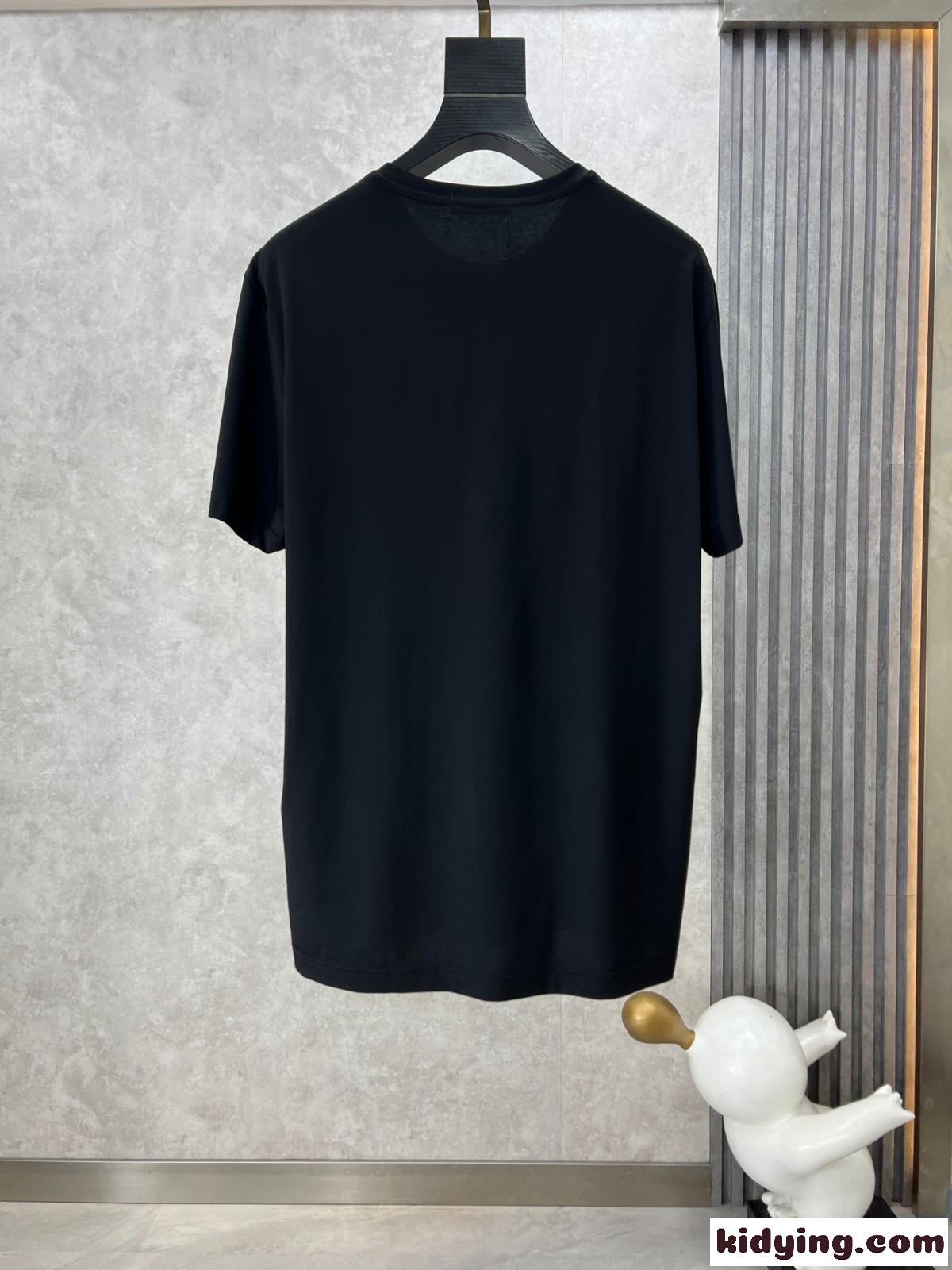 カジュアル ロゴプリント ヴェルサーチェ Tシャツ スーパーコピー ブラック-0