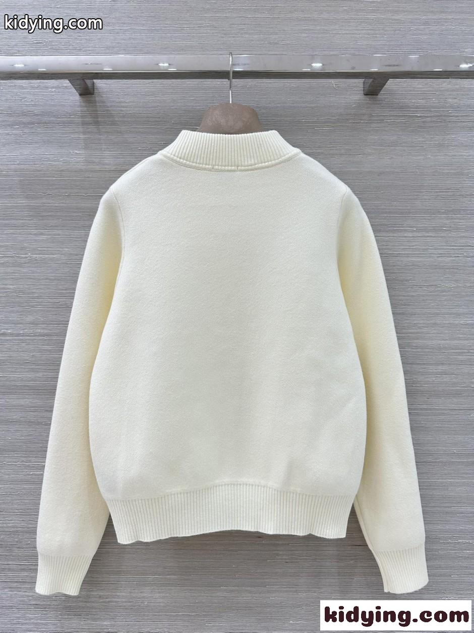 バーバリー ジャケット コピー ウール＆カシミヤ ボンバーカーディガン ベージュ-5