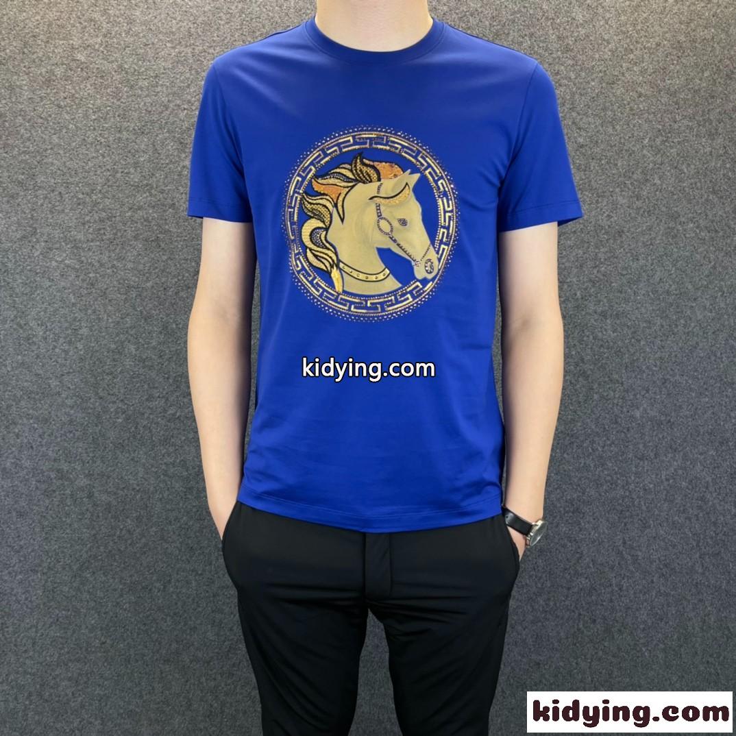 5色あり ラウンドネック カジュアル おしゃれ プリント 柔らかい 快適 エルメス Tシャツ コピー 半袖 春夏-2