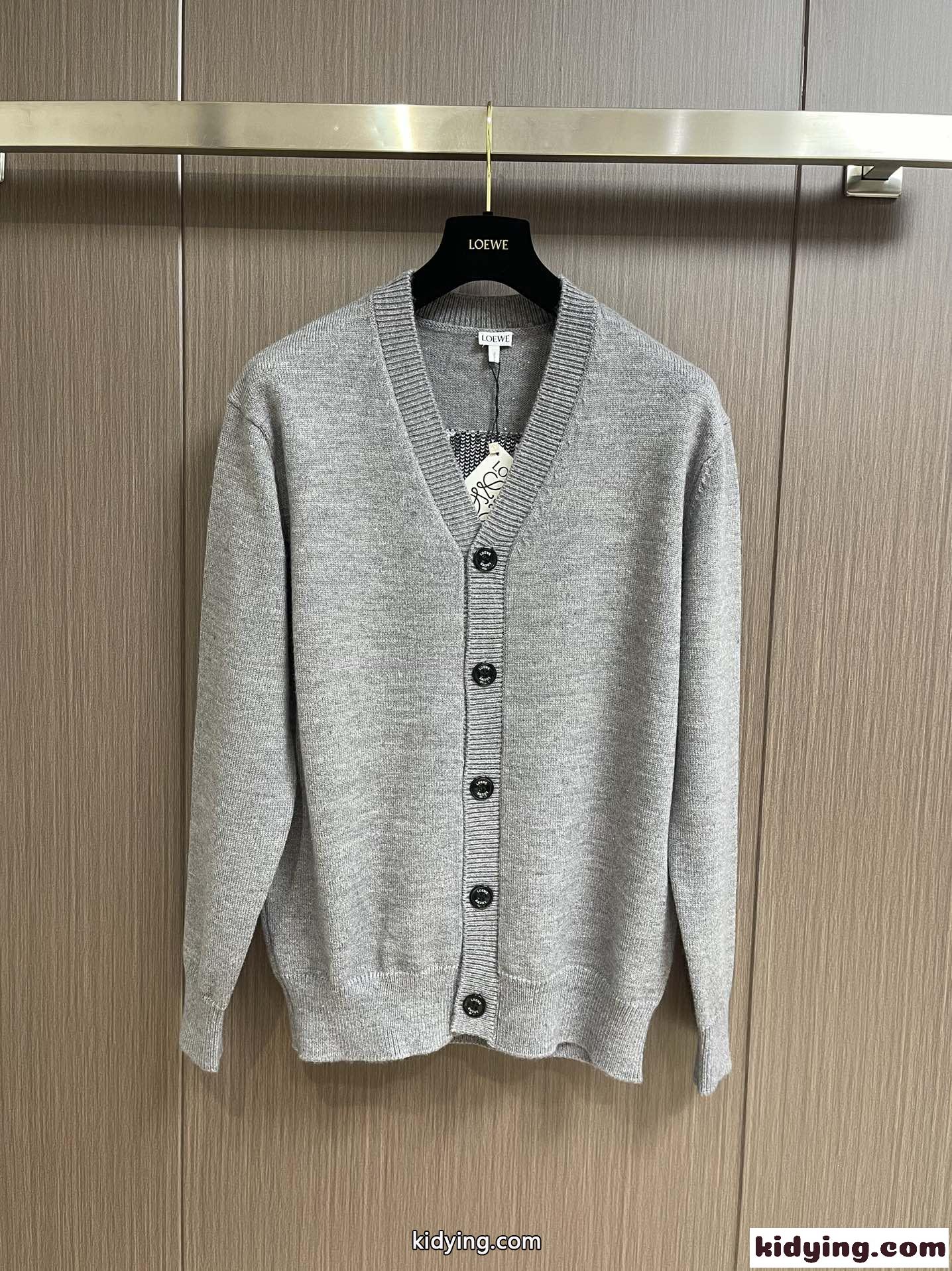 バックにロゴジャガード Vネック ニットカーディガン ロエベ ニット コピー-0